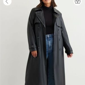 Dynamite Faux Leather Trench Coat